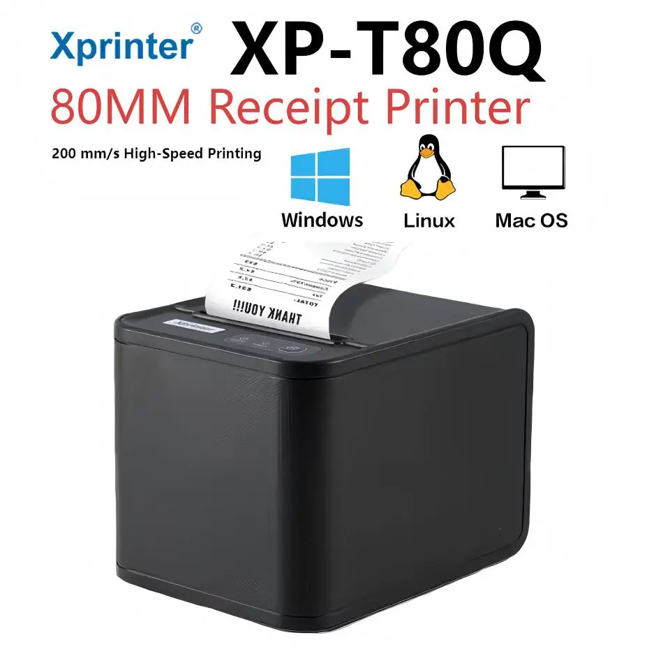 XP-T80 طابعة الإيصالات الحراري - مراجعة Commercial Printing Dpi وسعره