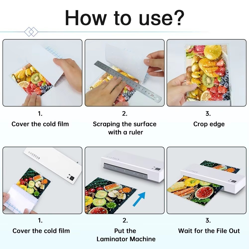 5 قطعة ورق لاصق ثلاثي الأبعاد  - مراجعة Laminator Cold Roll وسعره