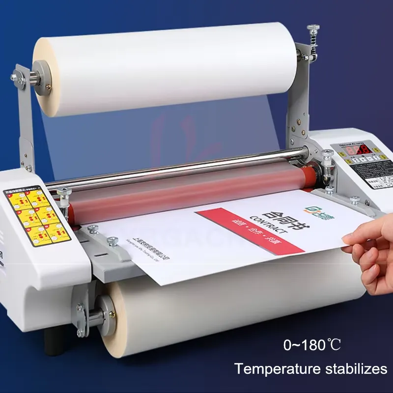عرض ساخن: آلة تغليف بأربع عجلا - مراجعة Laminator Cold Roll وسعره